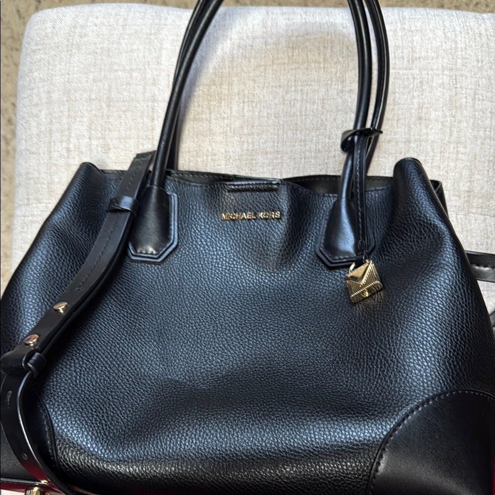 Michael Kors Black Leather Satchel